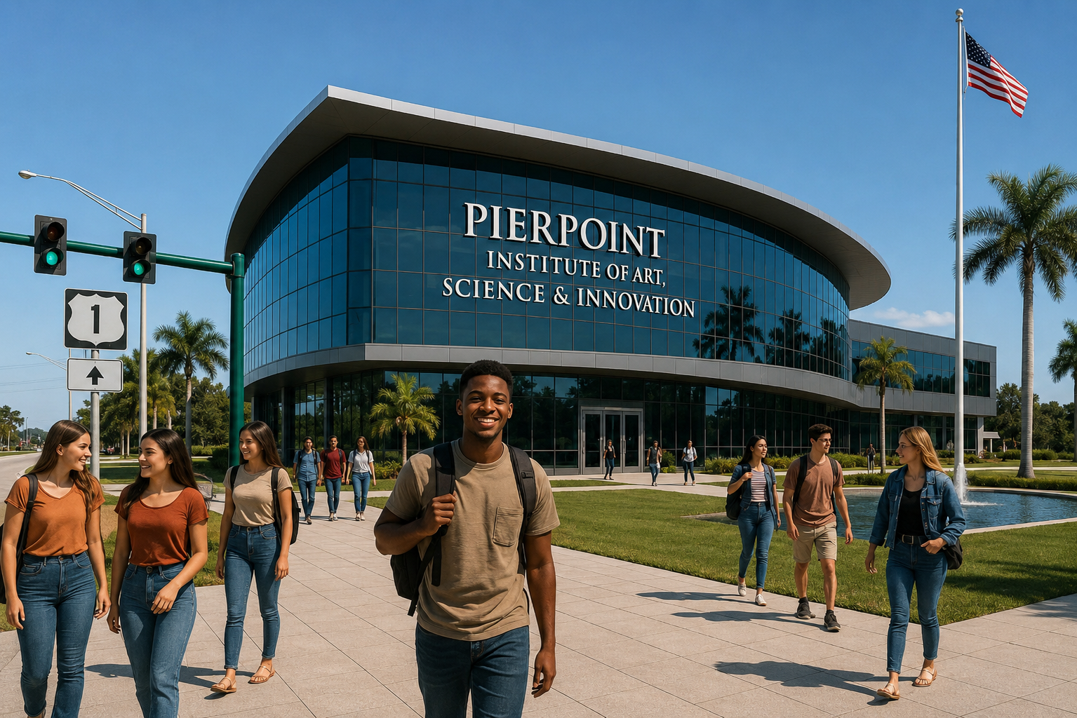 Conceptual Pierpoint Institute of Art, Science & Innovation campus along the US 1 corridor in Vero Beach